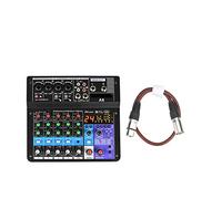 Mixer audio, A4 Sound Mixing Console Bluetooth USB Record Computer Playback 48V Phantom Power Delay Repaeat Effect 4 Channels Audio Mixer(A6 E-U 2pcs 0.5M)