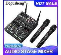 Mixer audio Amplificatore audio ad alta potenza a 4 canali con microfono Depusheng UF4-M Console digitale per palco karaoke