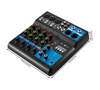 Mixer audio Bluetooth, mixer a 5 canali, mini mixer Dj mixer per PC, telefoni cellulari, altoparlanti, strumenti elettronici, USB 48 V