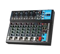 Mixer audio con display LCD HD, mixer mixer jack MP3 alimentazione 48 V, console di miscelazione del suono, USB Wireless Riproduzione, per la registrazione di PC, bande (7 canali)