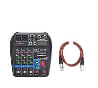 Mixer audio, Console di miscelazione del suono Bluetooth USB Registra la riproduzione computer Phantom Power Delay RepAeat Effect 4 Canali Audio Mixer A4(A4-E-U 2pcs 1M)