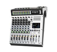 Mixer Audio, Console Di Missaggio A 8 Canali, Mixaggio Audio Professionale, 99 Effetti Digitali, Adatta For Il Sul Palco Del DJ per streaming live, podcasting, PC