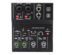 Mixer Audio, Console scheda audio portatile professionale a 2 canali con interfaccia audio Mini MIXER USB(Noir)