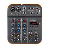 Mixer Audio, D4M Mini Mixer audio a 4 canali Mixer DJ Mixer con riverbero Bluetooth 5.0 Scheda audio USB 48V