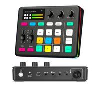 Mixer audio da gioco, interfaccia audio con riduzione progressiva del rumore, cambia voce, muto con un clic, alimentazione phantom 48V, Bluetooth, illuminazione RGB, per streaming live, podcasting