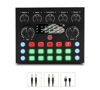 Mixer audio da gioco, interfaccia audio Dj Mixer, effetti scheda audio dal vivo e cambia voce, controllo individuale, volume fader, perfetto per live streaming/podcasting/giochi, supporta telefoni e