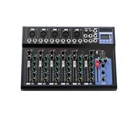 Mixer audio digitale a 7 canali, mixer Bluetooth con USB e alimentazione phantom da 48 V, modalità musicale EQ a 3 bande, mixer portatile in metallo per karaoke Live Streaming Party Palcoscenico e