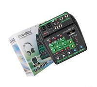 Mixer audio DJ a 4 canali con lettore USB/MP3 e alimentazione 48 V, scheda audio stereo con ingressi XLR/TRS per studio streaming KTV Stage ()