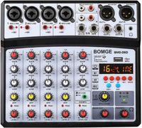 Mixer Audio DJ a 6 Canali Con MP3 USB Bluetooth Alimentazione Phantom Da 48 V