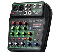 Mixer audio DJ, mixer DJ a 4 canali, scheda audio con Bluetooth, NEW BAXS Sound Mixer Board XRL/1/4", ingresso USB/MP3 per computer, alimentazione phantom 48 V, stereo, DJ, studio, streaming, KTV,