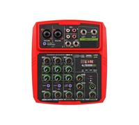 Mixer Audio For Console DJ Con Bluetooth 48V Alimentazione Phantom Ritardo Effetto Ripetizione Console Di Missaggio Audio USB 4/6 Canali(Red,4 channels)