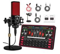 Mixer audio G3 per pacchetto di apparecchiature podcast, scheda audio live per lo streaming, interfaccia audio DJ Mixer scheda audio/scheda microfono a condensatore per Tiktok Gaming Video Content