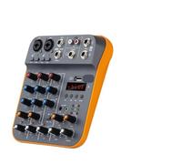 Mixer Audio, IKGE D4M Mini Mixer audio a 4 canali for console DJ con riverbero Scheda USB Bluetooth 48V for canto, registrazione su PC