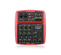 Mixer audio, Interfaccia mixer a 4 canali Registrazione professionale in studio Scheda Console di missaggio Microfono Alimentazione phantom 48V Per studio karaoke(Rot)