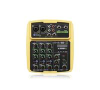 Mixer audio, Interfaccia mixer audio a 4 canali Scheda professionale for studio di registrazione Console missaggio Microfono Alimentazione Phantom 48V per karaoke in studio(Yellow)