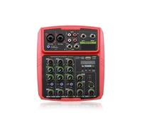 Mixer audio, Interfaccia mixer audio a 4 canali Scheda professionale for studio di registrazione Console missaggio Microfono Alimentazione Phantom 48V per karaoke in studio(Red)