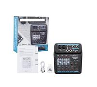 Mixer audio, M-4/6 Audio mini mixer protetto DJ Console con scheda audio, USB, 48V Potenza fantasma for PC Registrazione del canto webcast(M4)