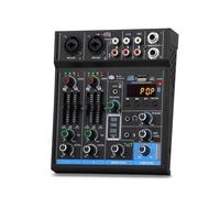 Mixer audio, M4 4 canali mini mixer scheda audio DJ 16 effetti digitali riduzione del rumore console registrazione USB for canto per karaoke in studio