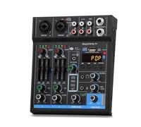 Mixer audio, M4 4 canali mini mixer scheda DJ 16 effetti digitali riduzione del rumore console registrazione USB for canto