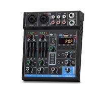Mixer Audio, M4 Mini Mixer A 4 Canali Scheda DJ 16 Effetti Digitali Console di Riduzione del Rumore Registrazione USB for Il Canto
