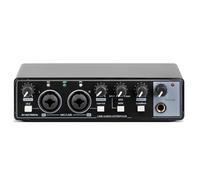 Mixer audio, MD22 Interfaccia USB 24-bit/192 KHZ Scheda portatile professionale Alimentazione Phantom 48V for chitarra Attrezzatura(Silver)