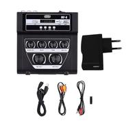 Mixer audio, MF-8 Mini Mixer esterno Echo stereo Amplificatore di ingresso doppio microfono con effetto registrazione BT Mp3 Per karaoke(MF-8-Black)