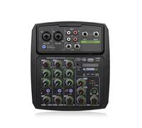 Mixer Audio, Mixer a 4 canali for conferenze esterne, processore audio USB Bluetooth, riverbero, trasmisse in diretta tramite telefono cellulare con scheda audio per streaming live, podcasting, PC