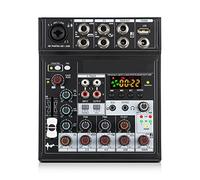 Mixer audio Mixer a 5 canali Console di missaggio professionale portatile con alimentazione Phantom 48V for microfono dinamico Clearer Vocals