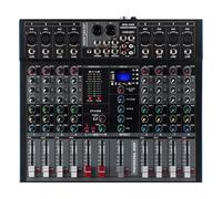 Mixer Audio, Mixer a 8/12 canali con riverbero stereo DJ per streaming live, podcasting, PC(8-channel)