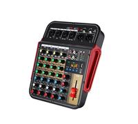 Mixer audio, Mixer audio a 6 canali, console di missaggio portatile, interfaccia USB, alimentazione Phantom a 48 V, amplificatore con effetti