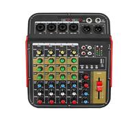 Mixer audio, Mixer audio a 6 canali for conferenze all'aperto, USB, compatibile con Bluetooth, processore di riverbero, canta dal mixer for schede,PC, studio di registrazione e giochi