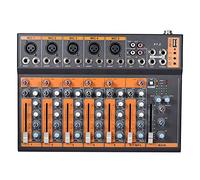 Mixer audio Mixer audio a 7 canali Mic Line Interfaccia USB EQ a 3 bande Alimentazione Phantom 48V con adattatore di alimentazione Monitoraggio e funzionamento facili (Color : Black, Size :