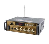 Mixer Audio, Mixer Audio Amplificatore Domestico Pratico Con Display A Cristalli Liquidi 2 Canali Per Karaoke per streaming live(Gold)