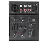 Mixer audio, Mixer audio compatto a 5 canali Console di mixaggio audio Interfaccia audio USB EQ a 2 bande Effetto eco integrato per registrazione DJ Trasmissione in diretta