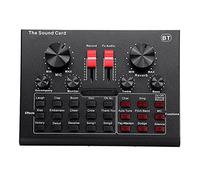 Mixer audio Mixer audio esterno Interfaccia USB Scheda audio con 15 modalità audio Effetti sonori multipli Monitoraggio e funzionamento facili (Color : Black, Size : ONE SIZE) (Black One Si