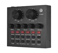Mixer audio Mixer audio esterno Scheda audio Interfaccia USB con 6 modalità audio Effetti sonori multipli Monitoraggio e funzionamento facili (Color : Black, Size : One size) (Black One Siz