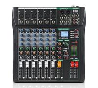 Mixer Audio, Mixer audio for canali, scheda audio, console di missaggio, interfaccia PC USB Bluetooth, effetto digitale, DJ, studio dal per streaming live, podcasting, PC