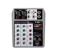 Mixer Audio, Mixer Audio Professale A 4 Canali, Scheda, Console Di Missaggio Digitale USB Bluetooth, Effetto Eco E Ritardo, Ingresso 48 V per streaming live, podcasting, PC