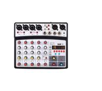 Mixer audio, Mixer audio wireless a 6 canali, console di missaggio portatile, scheda con interfaccia USB 16 DSP Echo, alimentazione Phantom a 48 V per karaoke in studio(06D-Black)
