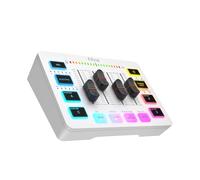 Mixer audio, Mixer for giochi, mixer RGB a 4 canali for streaming con interfaccia microfono XLR, for voce di gioco, podcast, AmpliGame SC3(WHITE)