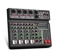 Mixer Audio, Mixer piccolo a 4 canali for effetti su computer e telefono cellulare con equalizzatore per streaming live, podcasting, PC