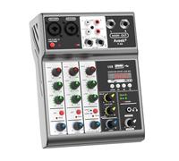 Mixer audio, Mixer professionale, console di missaggio con scheda con effetto di ritardo eco Bluetooth USB digitale a 4 canali, ingresso stereo 48 V
