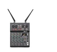 Mixer audio per DJ F4X Mixer a 4 canali con doppio microfono wireless UHF Console DJ Mixaggio for la registrazione in studio di PC for feste