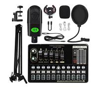 Mixer audio Podcast Equipment Bundle Scheda audio in diretta V10 Set di schede audio Set microfono cellulare scheda audio set completo di attrezzature for schede audio per la registrazione di DJ Stage
