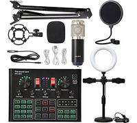 Mixer audio, Podcast Equipment Bundle Sound Card Broadcast in diretta set completo di V8 Live Set BM800 Microfono(9)