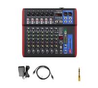Mixer Audio Portatile 4/6/8 Canali, 99 Effetti Digitali, Sintonizzatore USB Bluetooth 5.0 For Console DJ, Karaoke, Festival Musicali(8-channel)