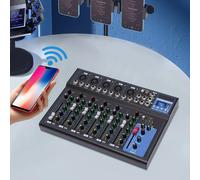 Mixer audio portatile a 7 canali Bluetooth con console di missaggio audio USB DJ Jack MP3 Alimentazione 48 V per la registrazione in studio