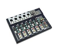Mixer audio Pro a 7 canali Bluetooth USB Sound Amplificatore Console mixer Console con vari dispositivi come microfono cablato/cordless, connettori strumenti, per TV domestica, banda / palcoscenico
