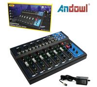 MIXER AUDIO PROFESSIONALE 7 CANALI USB CON ECHO-DELAY dj karaoke pianobar