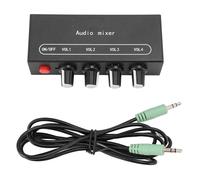 Mixer audio professionale a 4 canali della linea stereo con controllo in lega di alluminio super basso volume per dj Studio Live Performance Black 4.33x1.77x1.18in